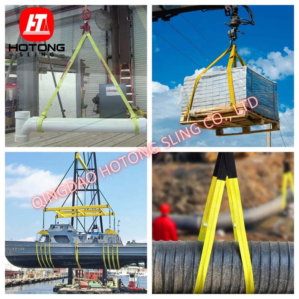 1” 3200 lbs flat lifting webbing sling with double reinforced eyes double ply asme/ansi b30.9
